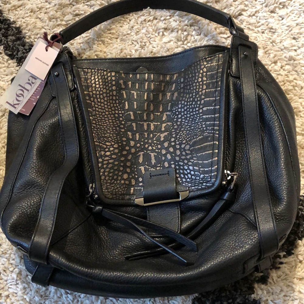 KOOBA JONNIE Black Metallic Designer Bag